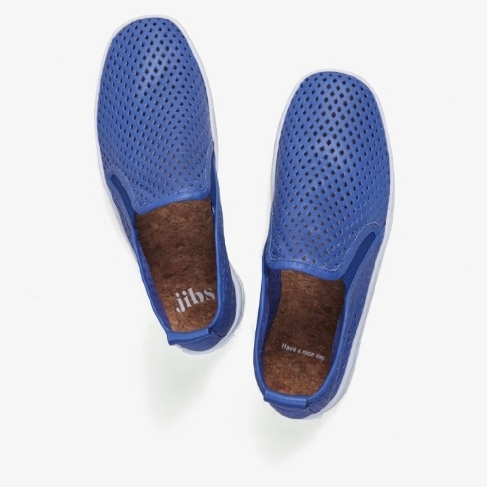 Jibs Unisex Mid Rise Galaxy Blue Slip-on Perforated Leather Odor Free Handmade - Picture 3 of 16